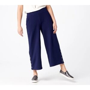 Lisa‎ Rinna Collection Culottes with Hem Detail, Midnight Navy, 1X